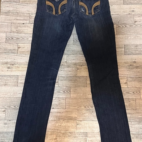 Hollister Social Stretch Distressed Women Jeans Size 1 Slim Dark Blue Skinny - Picture 7 of 10